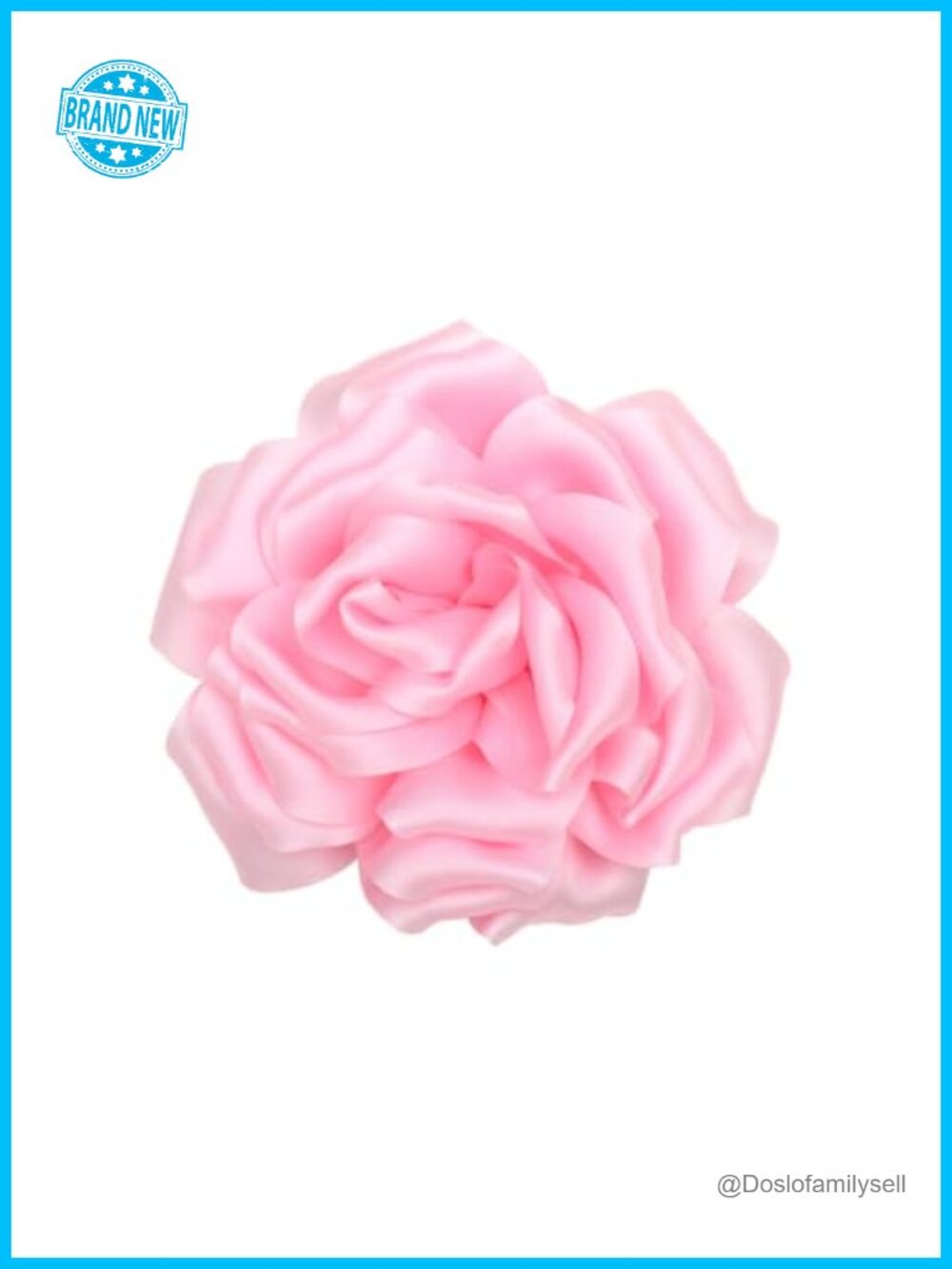 Satin Rose Hair Clip Brooch Pin Flower 4.3" Shawl Clip